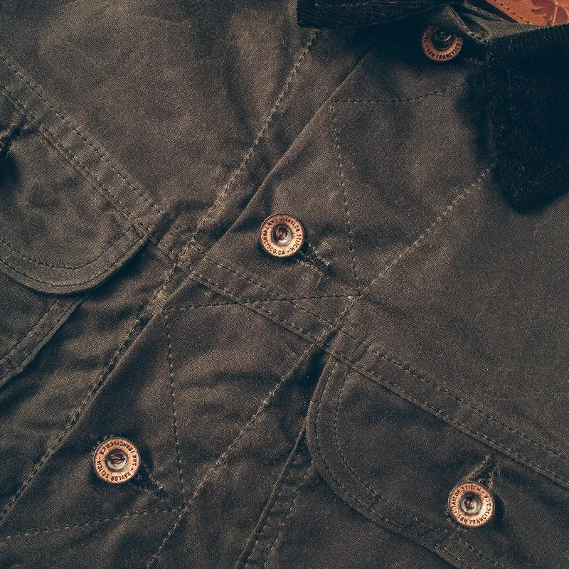 The Long Haul Jacket in Dark Oak Waxed Canvas