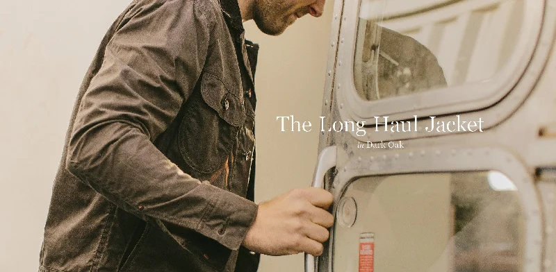 The Long Haul Jacket in Dark Oak Waxed Canvas