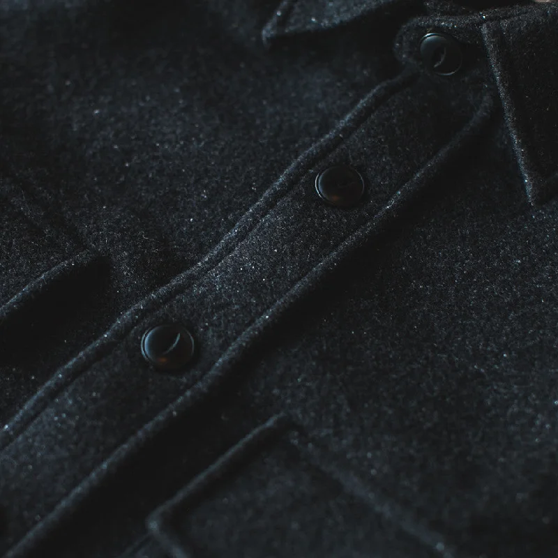 The Maritime Shirt Jacket in Charcoal Donegal Wool