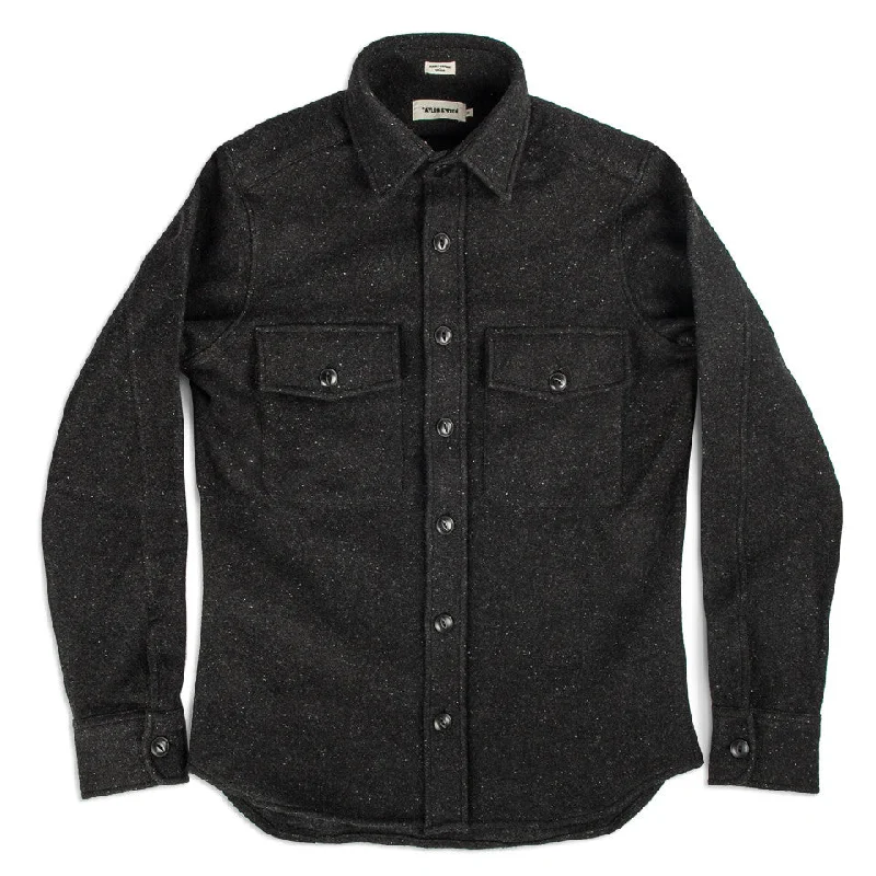 The Maritime Shirt Jacket in Charcoal Donegal Wool