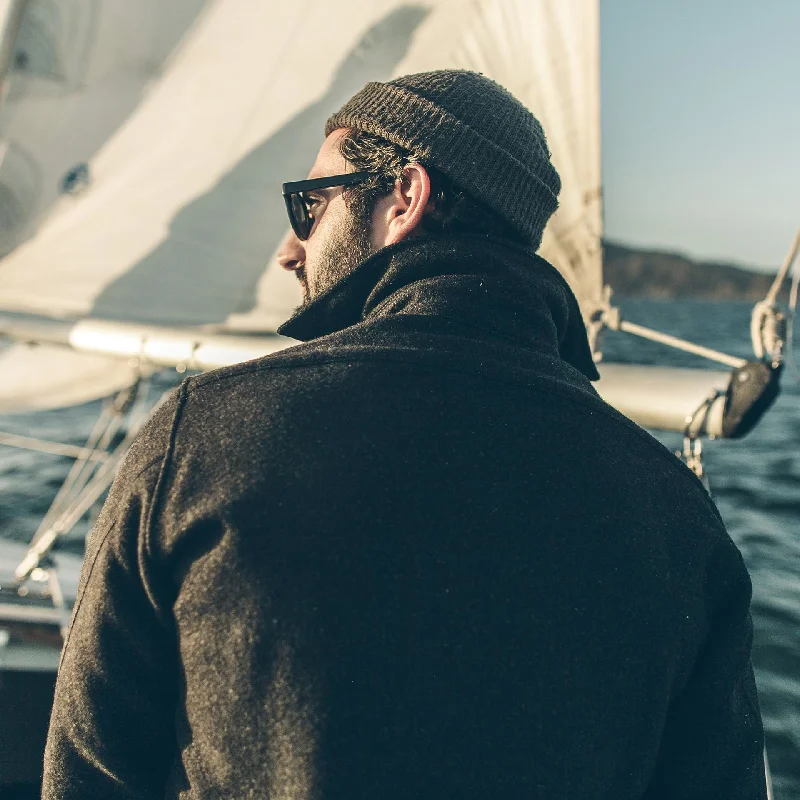 The Maritime Shirt Jacket in Charcoal Donegal Wool