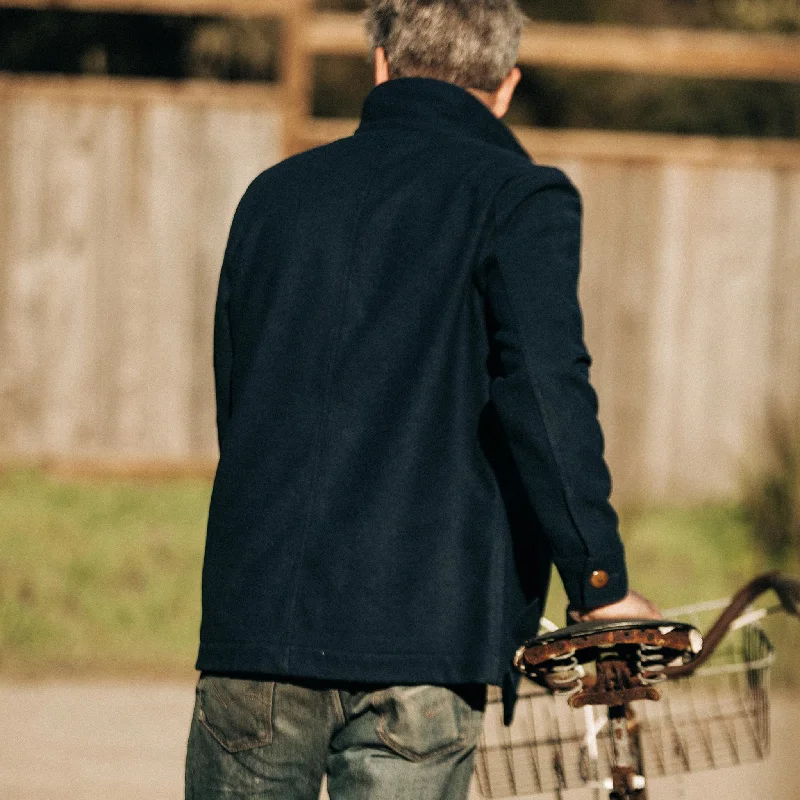 The Ojai Jacket in Navy Boiled Wool