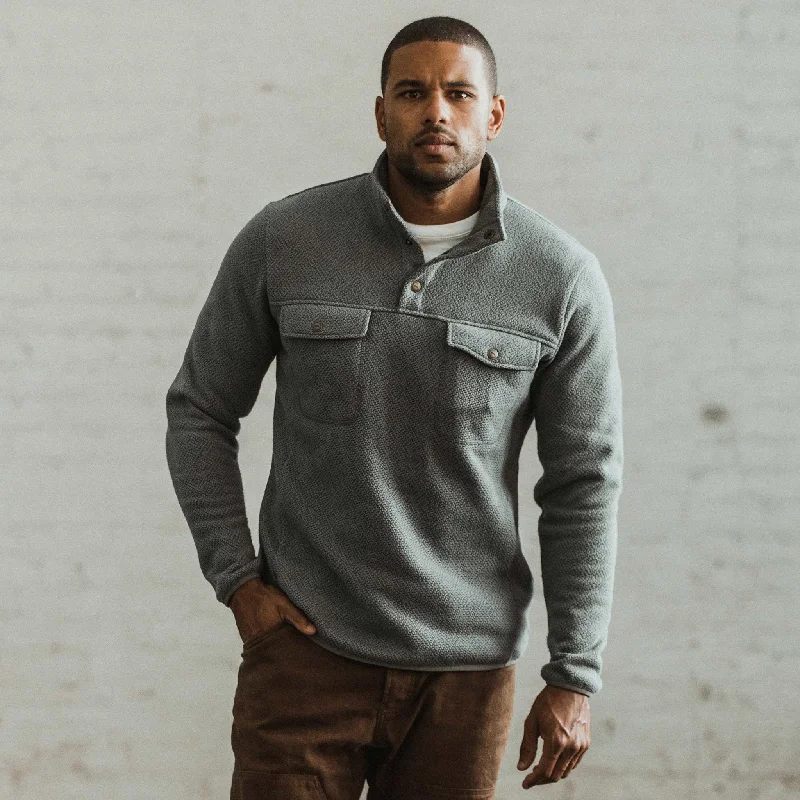 The Pack Pullover in Slate Grid Fleece