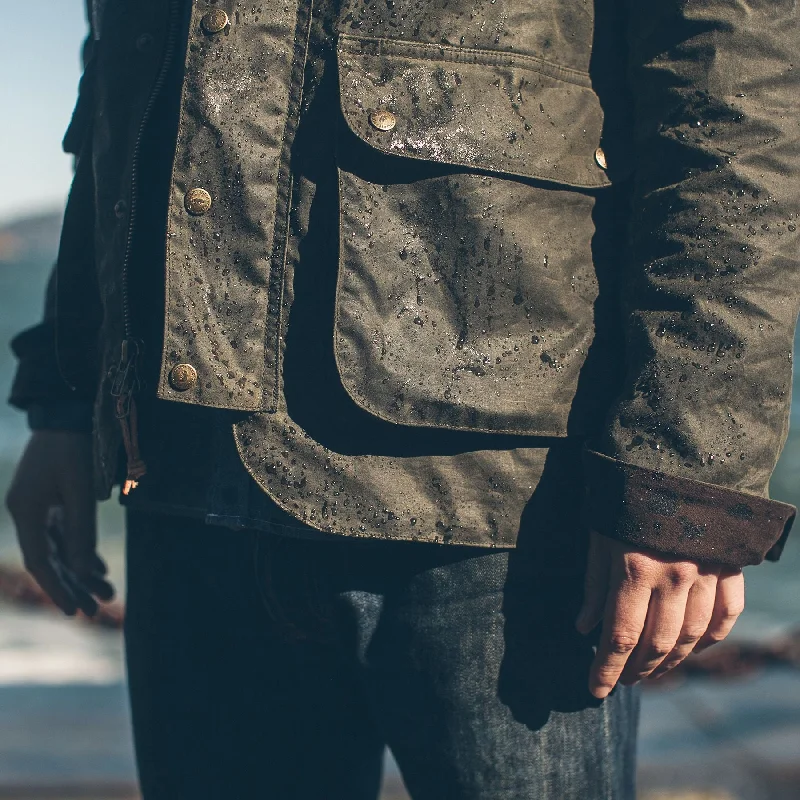 The Rover Jacket in Dark Olive Beeswaxed Canvas