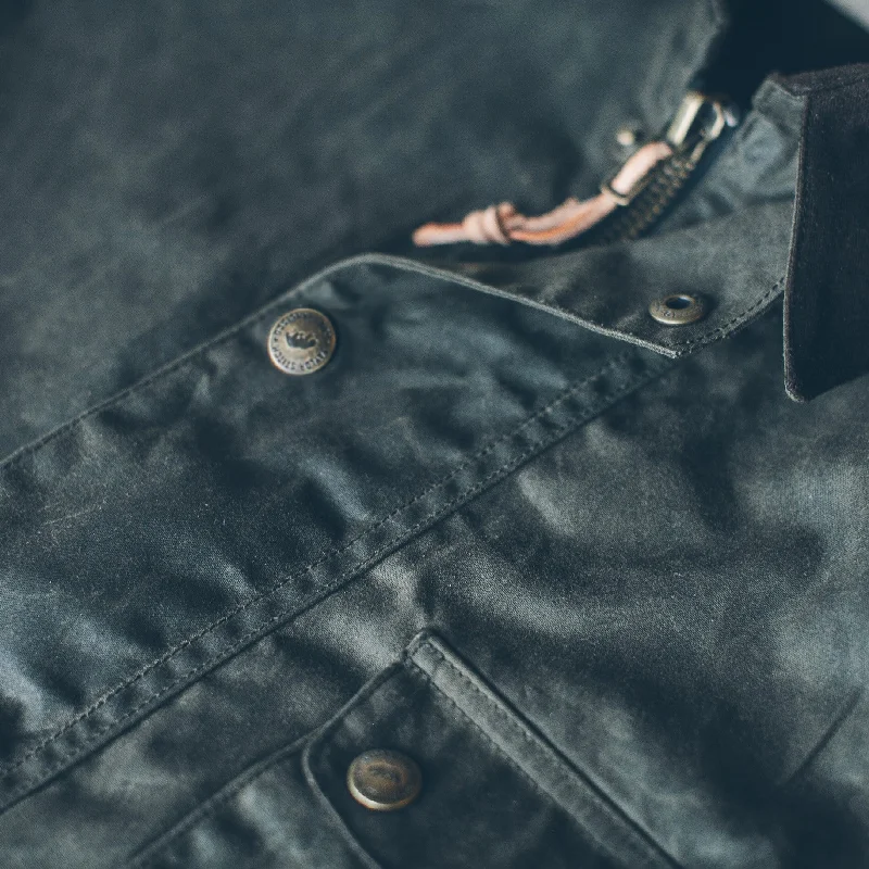 The Rover Jacket in Dark Olive Beeswaxed Canvas