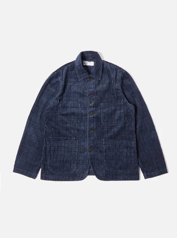 Universal Works Bakers Chore Jacket in Navy Houndstooth Cord