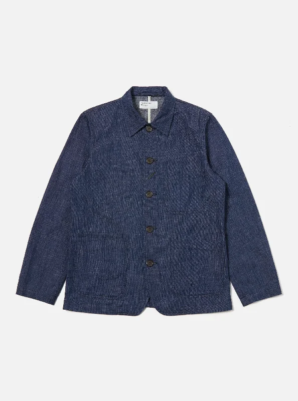 Universal Works Bakers Jacket in Indigo Atlantic Denim