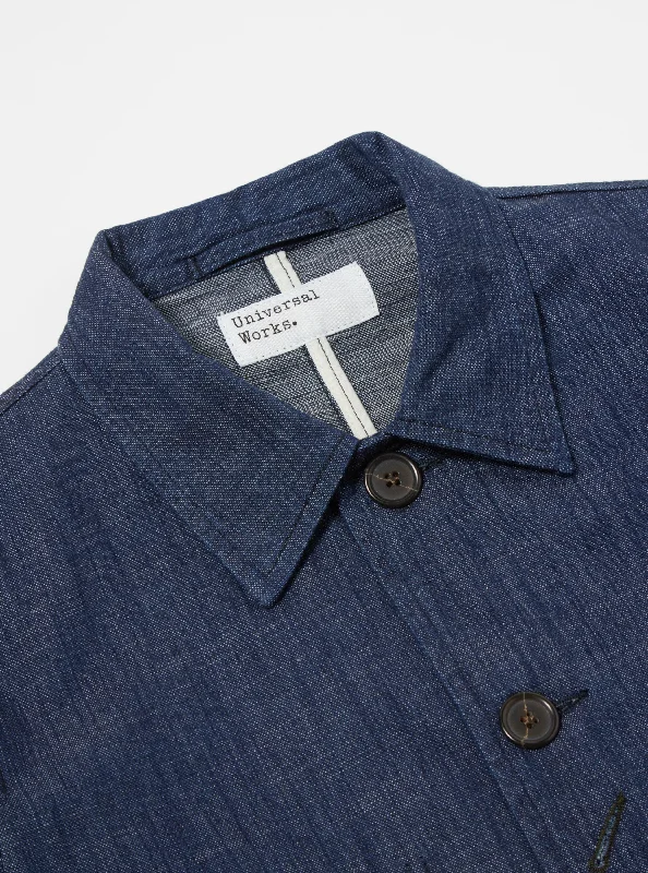 Universal Works Bakers Jacket in Indigo Atlantic Denim