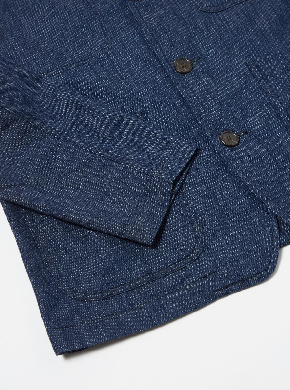 Universal Works Bakers Jacket in Indigo Atlantic Denim