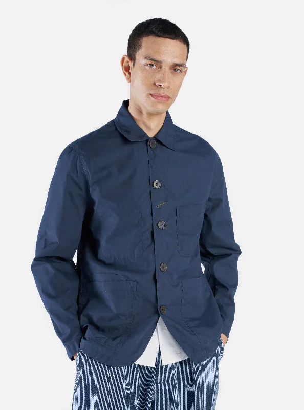 Universal Works Bakers Jacket in Navy Recycled Poly Tech