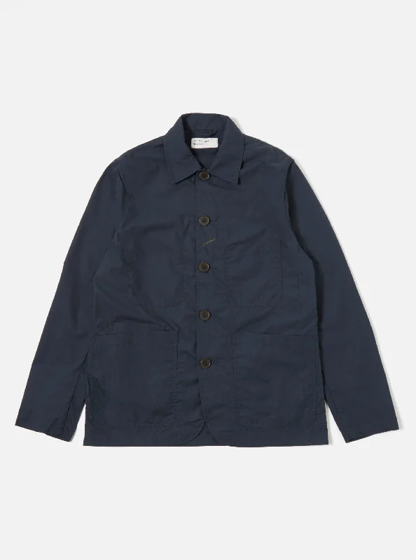 Universal Works Bakers Jacket in Navy Recycled Poly Tech