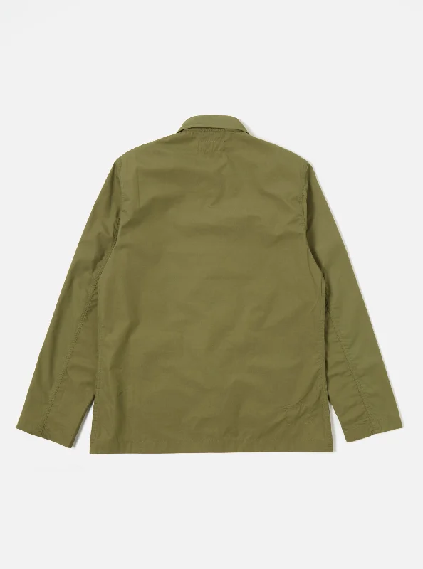 Universal Works Bakers Jacket in Olive Recycled Poly Tech