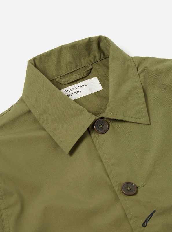 Universal Works Bakers Jacket in Olive Recycled Poly Tech