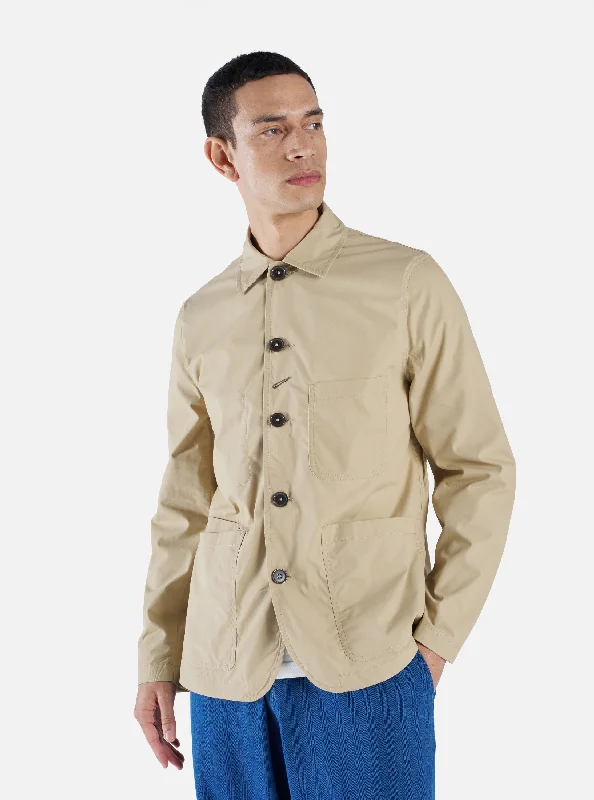 Universal Works Bakers Jacket in Sand Recycled Poly Tech