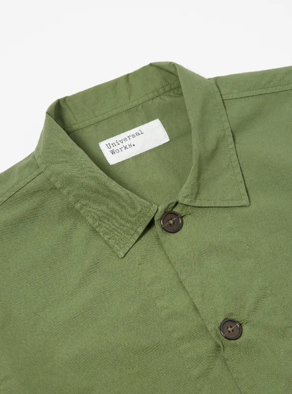 Universal Works Bakers Overshirt in Birch Organic Fine Poplin