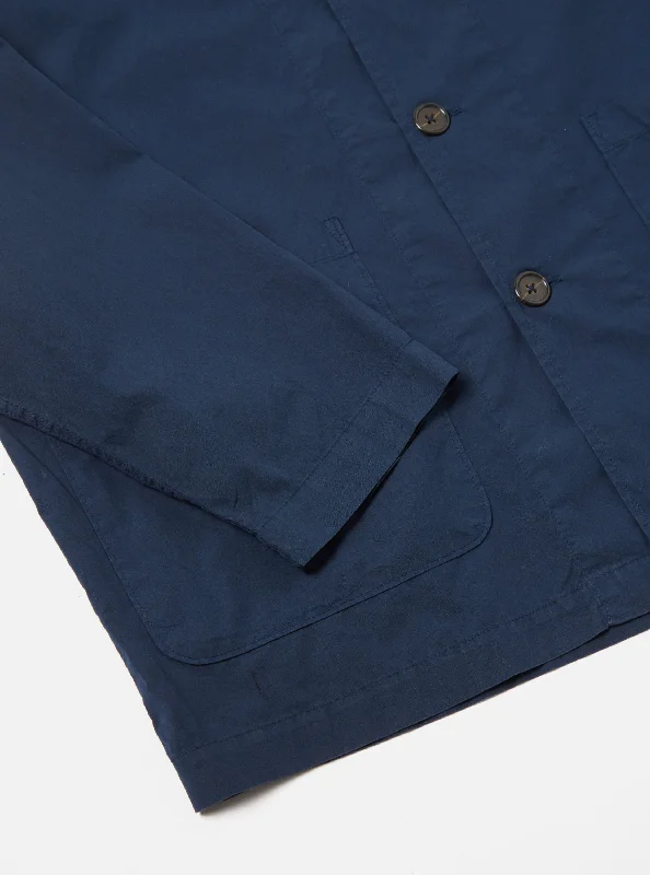 Universal Works Bakers Overshirt in Navy Organic Fine Poplin