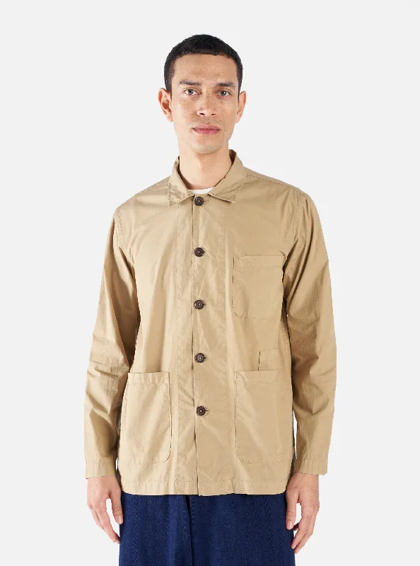 Universal Works Bakers Overshirt in Summer Oak Organic Fine Poplin