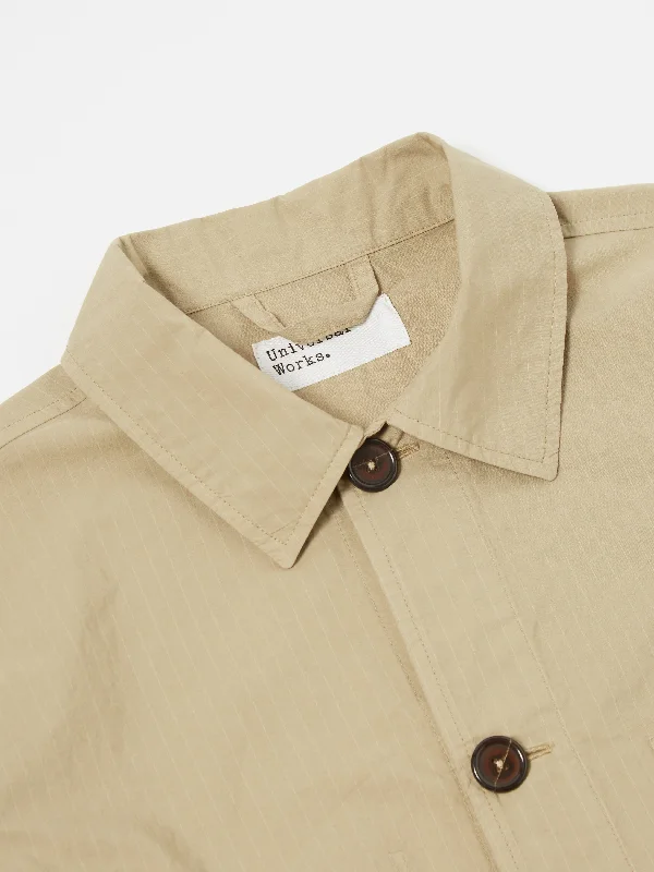 Universal Works Coverall Jacket in Summer Oak Nearly Pinstripe