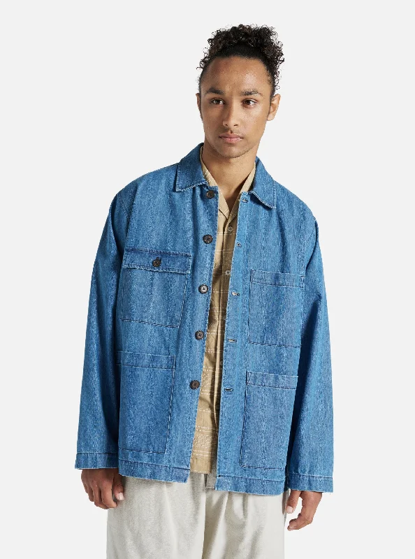 Universal Works Dockside Jacket in Indigo 9oz Recycled Denim