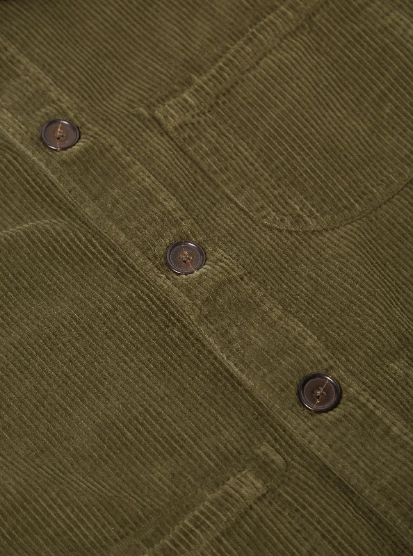 Universal Works Field Jacket in Olive 6 Wale Corduroy