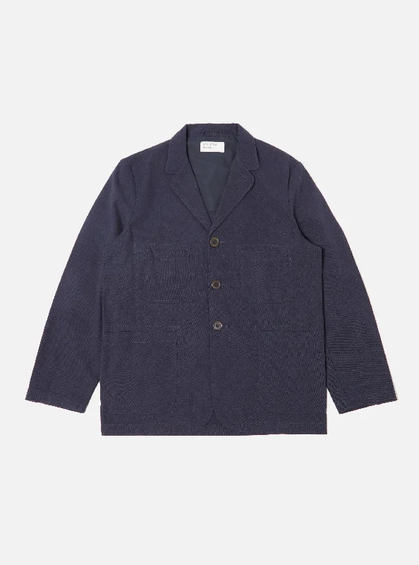 Universal Works Five Pocket Jacket in Navy Winter Twill