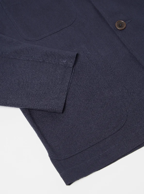 Universal Works Five Pocket Jacket in Navy Winter Twill