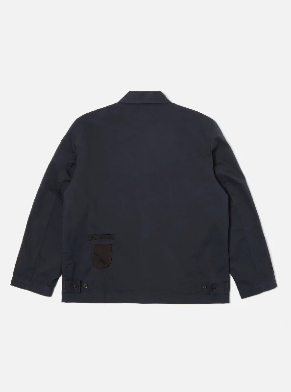 Universal Works Gower Jacket in Embroidered Navy Twill