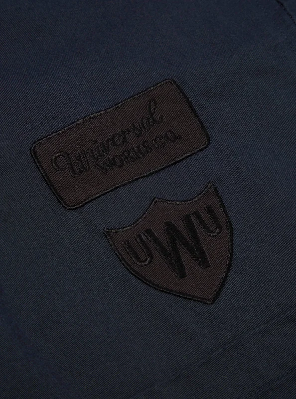 Universal Works Gower Jacket in Embroidered Navy Twill