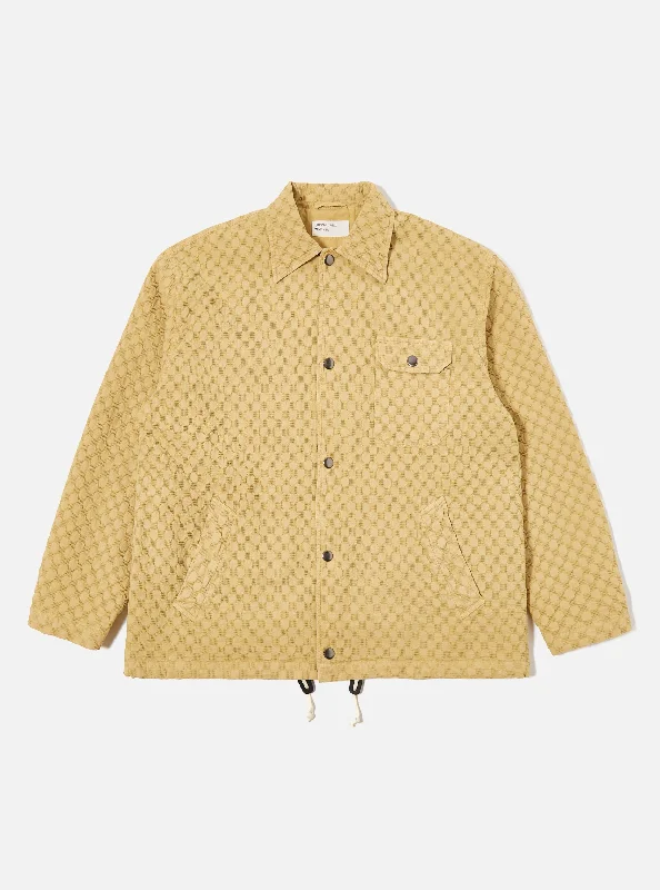 Universal Works Head Coach Jacket in Camel Dot Waffle