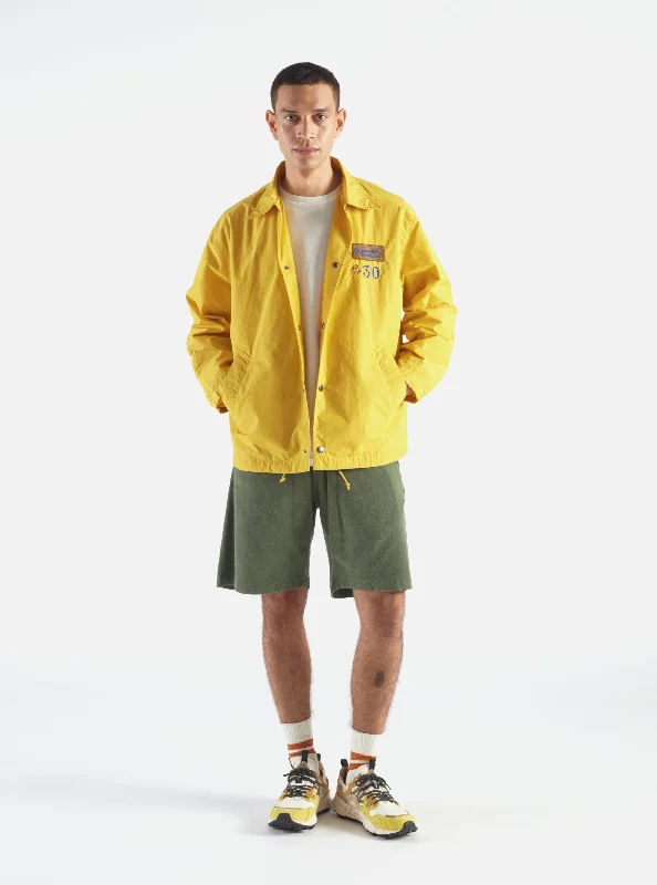 Universal Works Embroidered Head Coach Jacket in Yellow Halley Ripstop