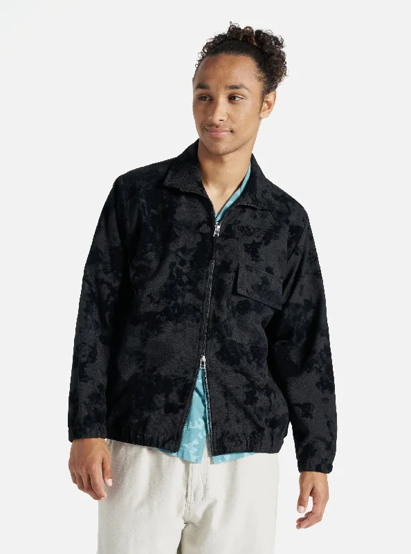 Universal Works K Track Top in Black Japanese Flock Camo