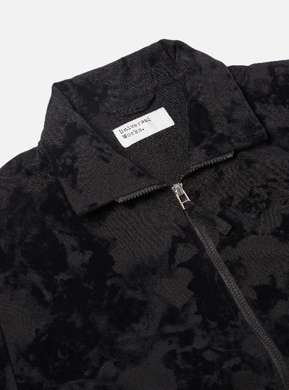 Universal Works K Track Top in Black Japanese Flock Camo