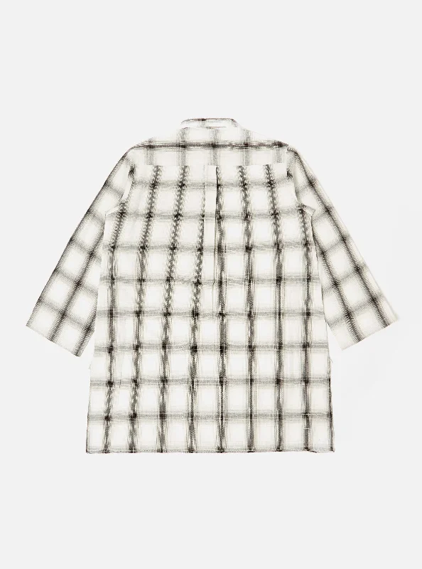 Universal Works Kurta Shirt in Ecru Shadow Check