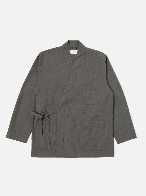 Universal Works Kyoto Work Jacket in Grey Marl Tropical Suiting