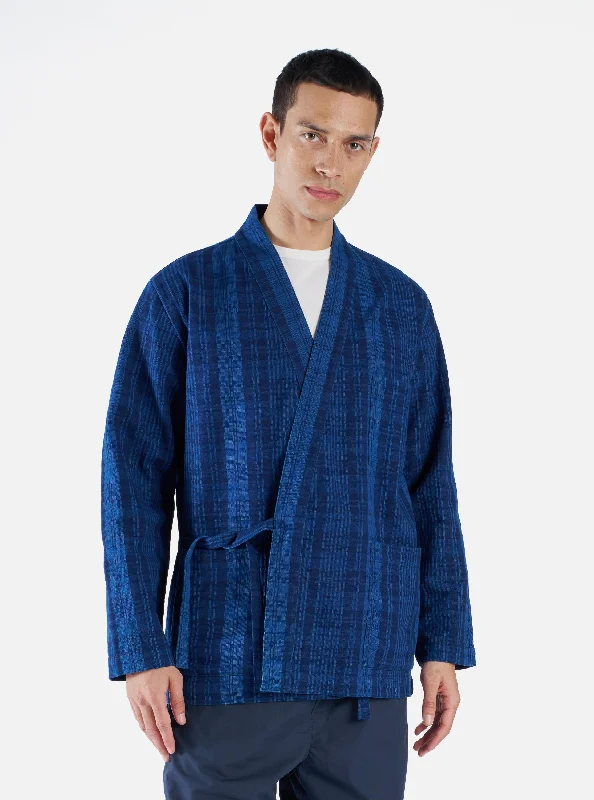 Universal Works Kyoto Work Jacket in Indigo Plaid