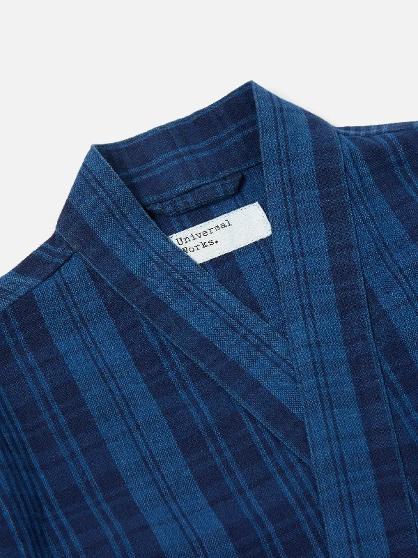 Universal Works Kyoto Work Jacket in Indigo Plaid