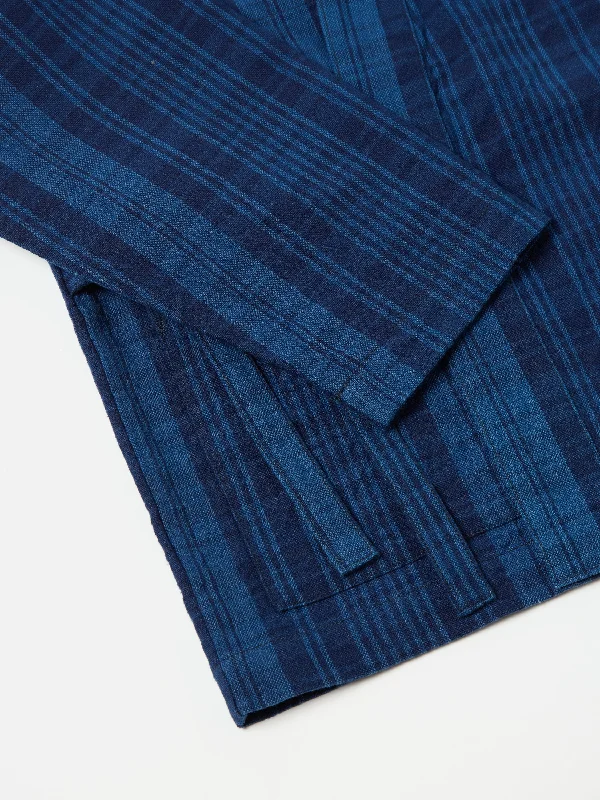 Universal Works Kyoto Work Jacket in Indigo Plaid