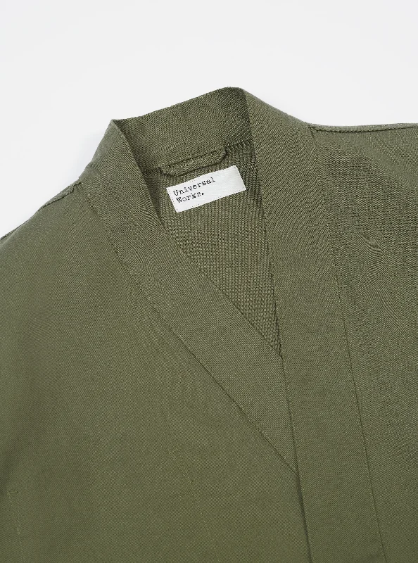 Universal Works Kyoto Work Jacket in Light Olive Twill