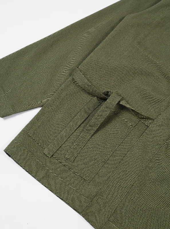 Universal Works Kyoto Work Jacket in Light Olive Twill