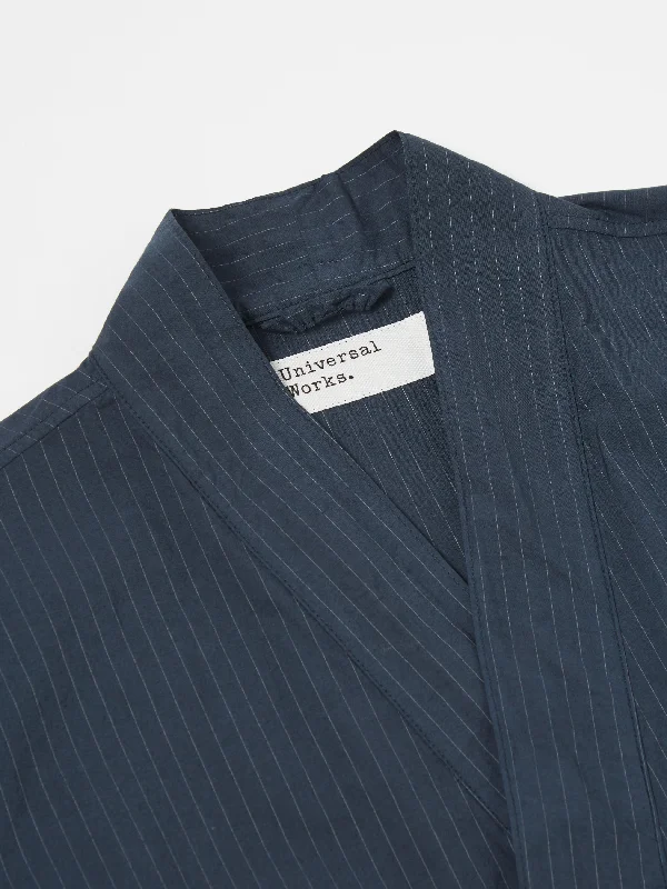 Universal Works Kyoto Work Jacket in Navy Nearly Pinstripe