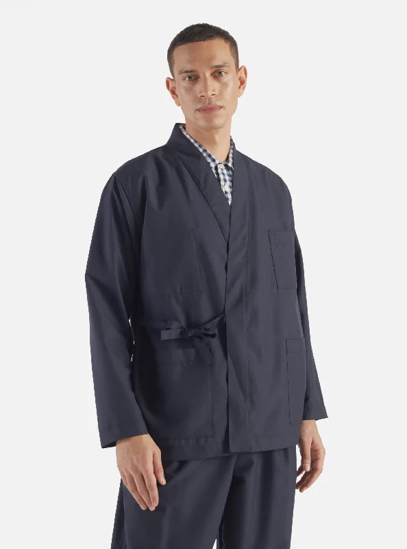 Universal Works Kyoto Work Jacket in Navy Tropical Suiting