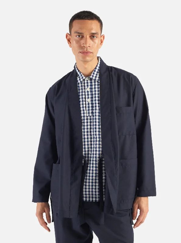 Universal Works Kyoto Work Jacket in Navy Tropical Suiting