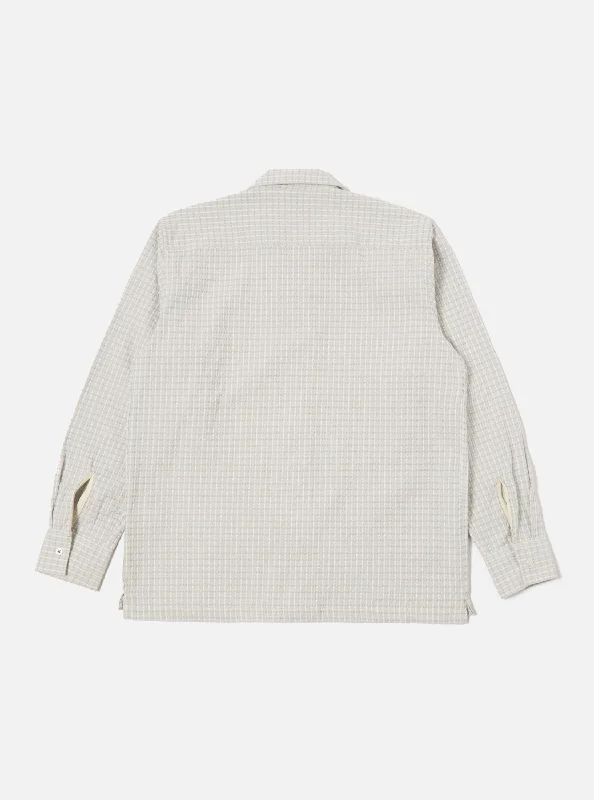 Universal Works L/S Camp Shirt II in Light Olive Delos Cotton