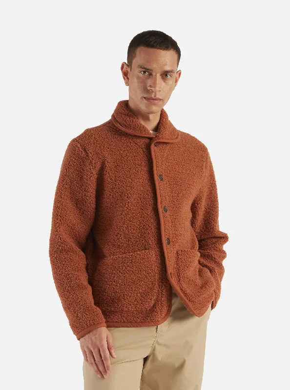 Universal Works Lancaster Jacket in Rust Alvar Fleece