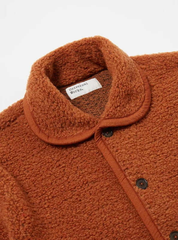 Universal Works Lancaster Jacket in Rust Alvar Fleece