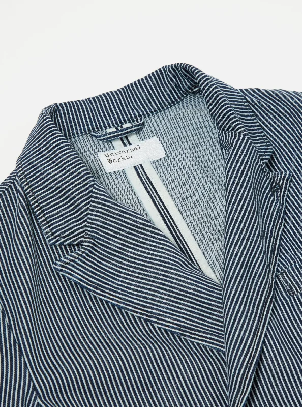 Universal Works Manor Jacket in Indigo Hickory Stripe Denim