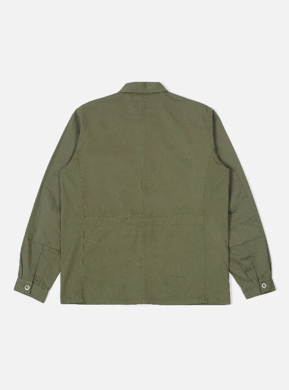 Universal Works MW Fatigue Jacket in Light Olive Twill