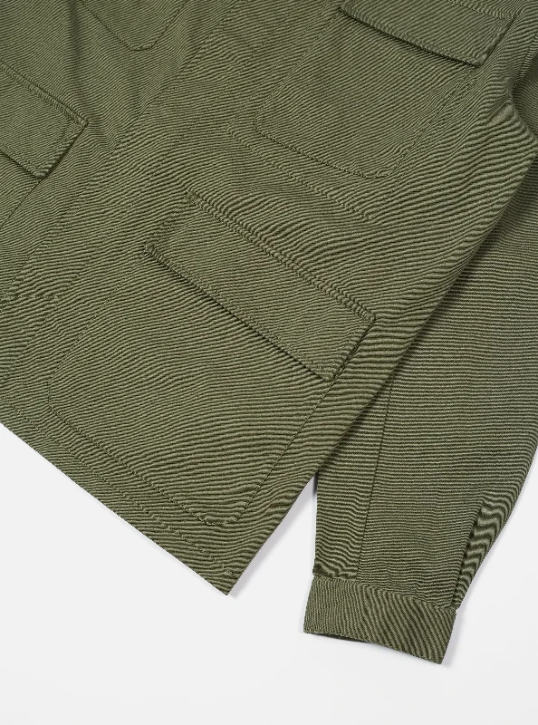 Universal Works MW Fatigue Jacket in Light Olive Twill