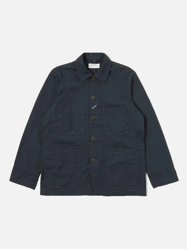 Universal Works Original Bakers Jacket in Navy Broad Cloth