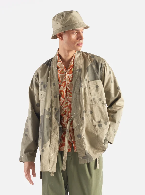 Universal Works Osaka Work Jacket in Stone UW. Camo Twill